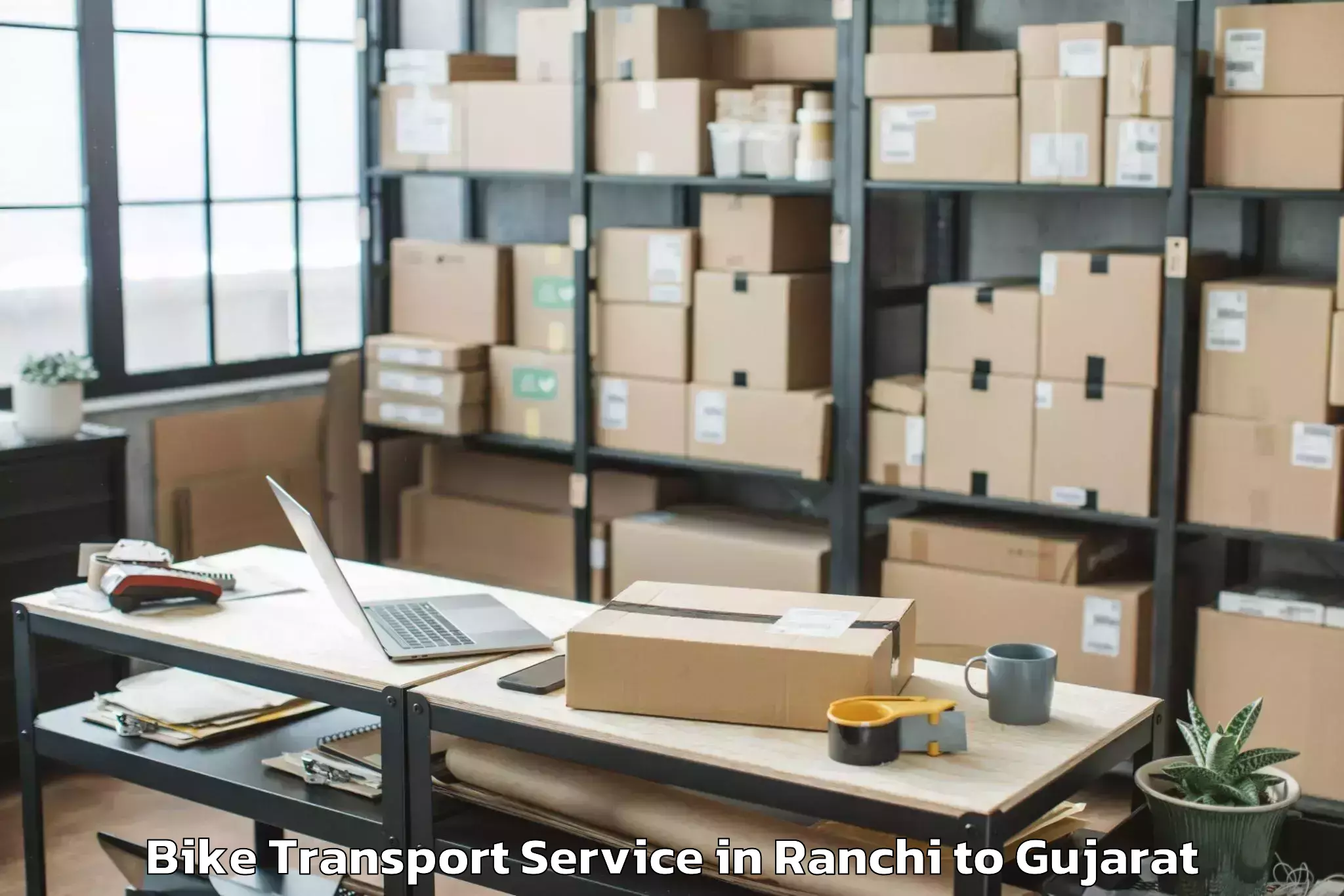 Easy Ranchi to Chotila Bike Transport Booking